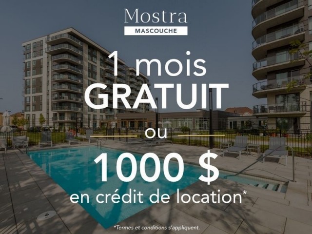 Mascouche Apartment 1-2 b. $1,575/month. Apartment for rent in Mascouche