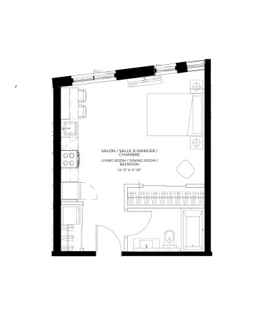 Quartier latin and south-central Apartment Studio $1,739/month. Apartment for rent in Quartier latin and south-central