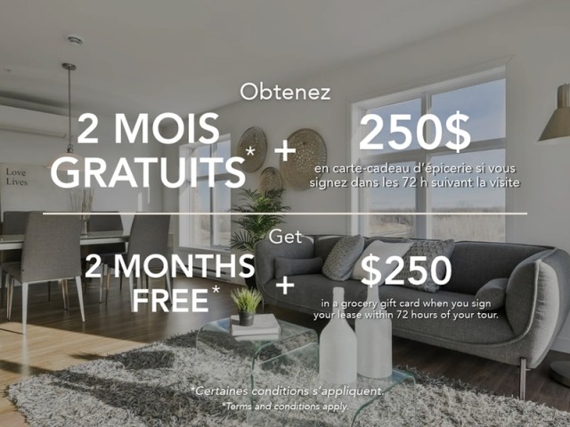 Brossard Apartment 1-2 b. $1,550/month. Apartment for rent in Brossard