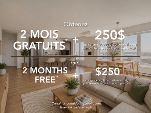 Longueuil Apartment 2 b. $1,875/month. Apartment for rent in Longueuil